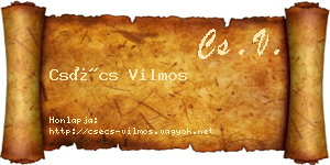 Csécs Vilmos névjegykártya