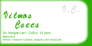 vilmos csecs business card